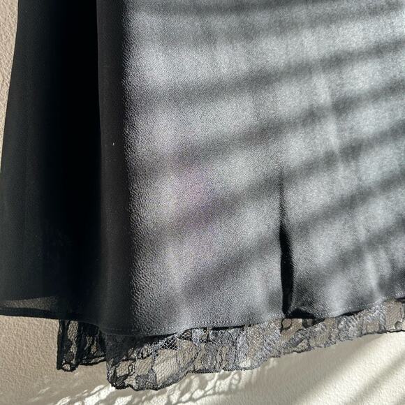 Vintage Studio 1940 Black Dress Lace Trim Lace Flutter Sleeve Size 26W - Picture 4 of 7